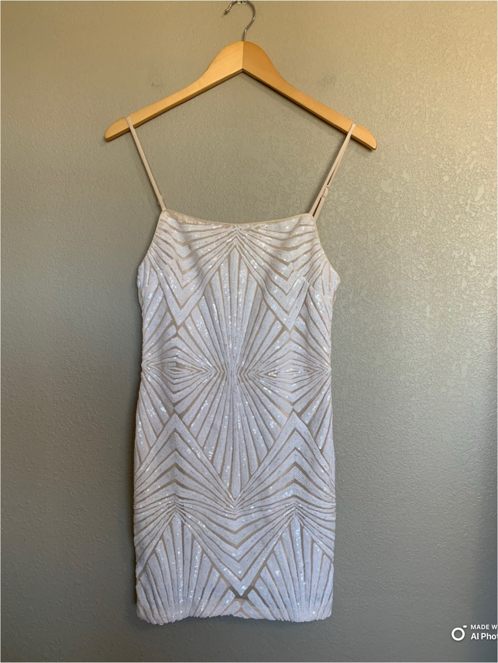 Lulus Medium Lost In Your Eyes White Sequin Bodycon Mini Dress NWT Party Bridal - Picture 3 of 16